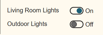 Screen shot of switch example using system colors with desert contrast theme applied