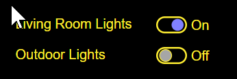 Screen shot of switch example using system colors with night sky contrast theme applied